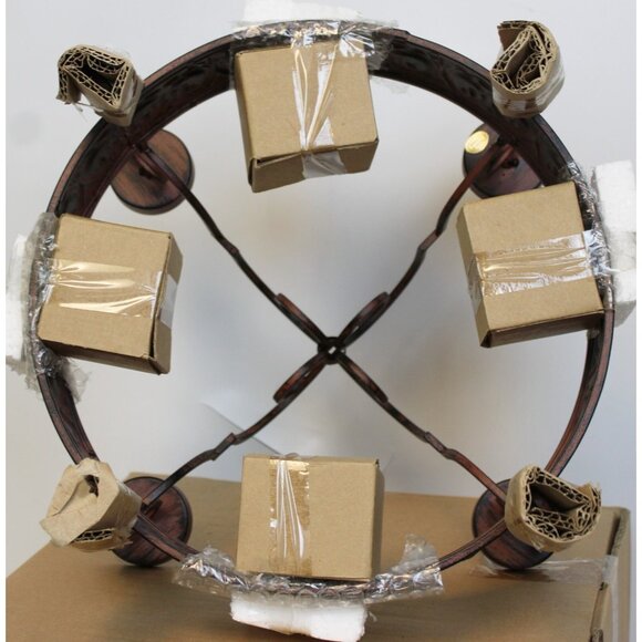 Taste of Home Napa 4 Votive Enter Plate Candle Centerpiece Rubbed Brown #3037 - Picture 8 of 9